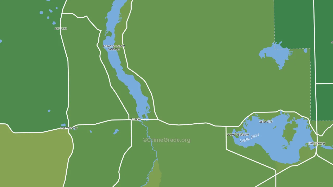 Fort Mc Coy, FL Map of Vehicle Theft Rates