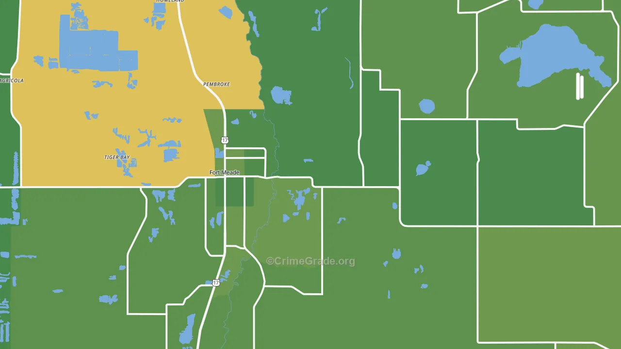 Fort Meade, FL Map of Vehicle Theft Rates
