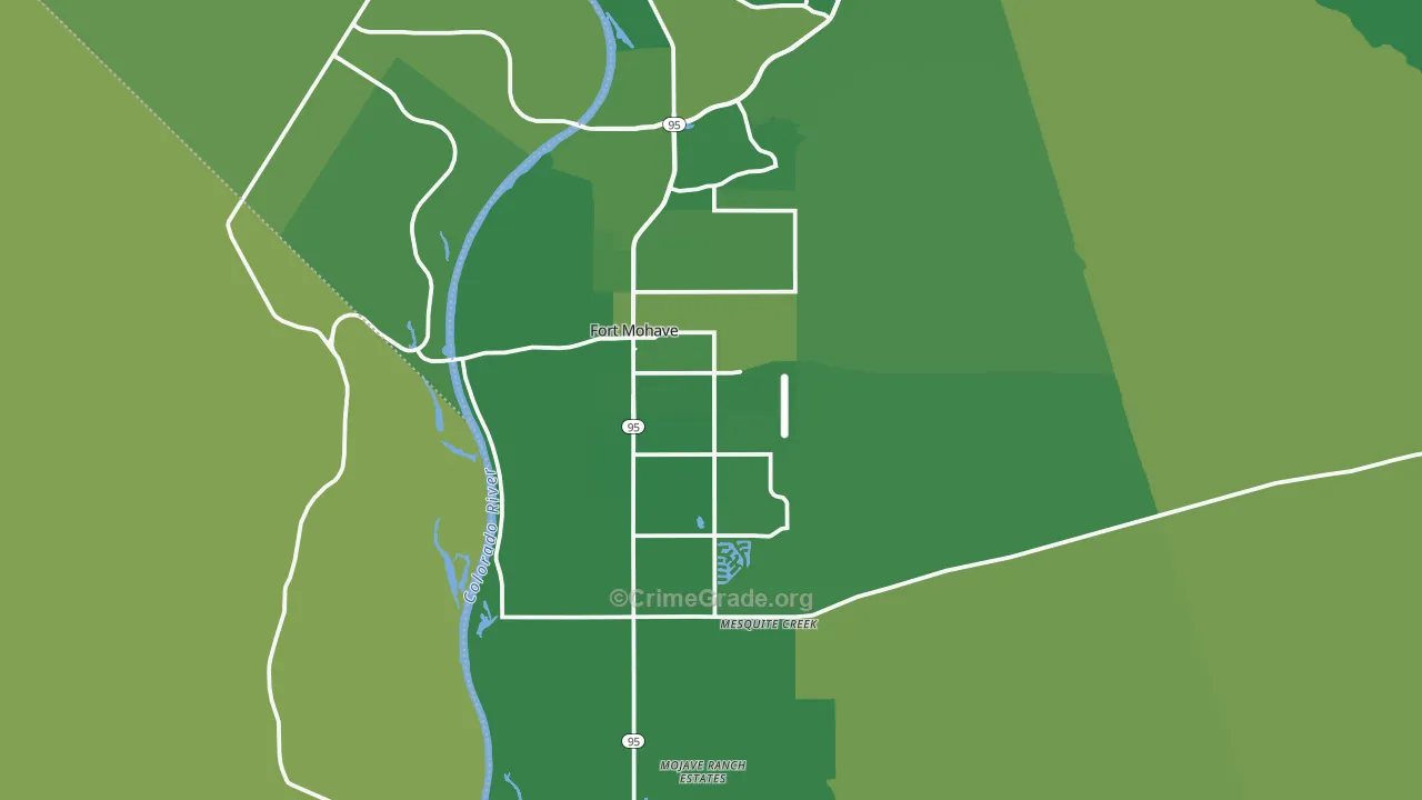 Fort Mohave, AZ Map of Vehicle Theft Rates