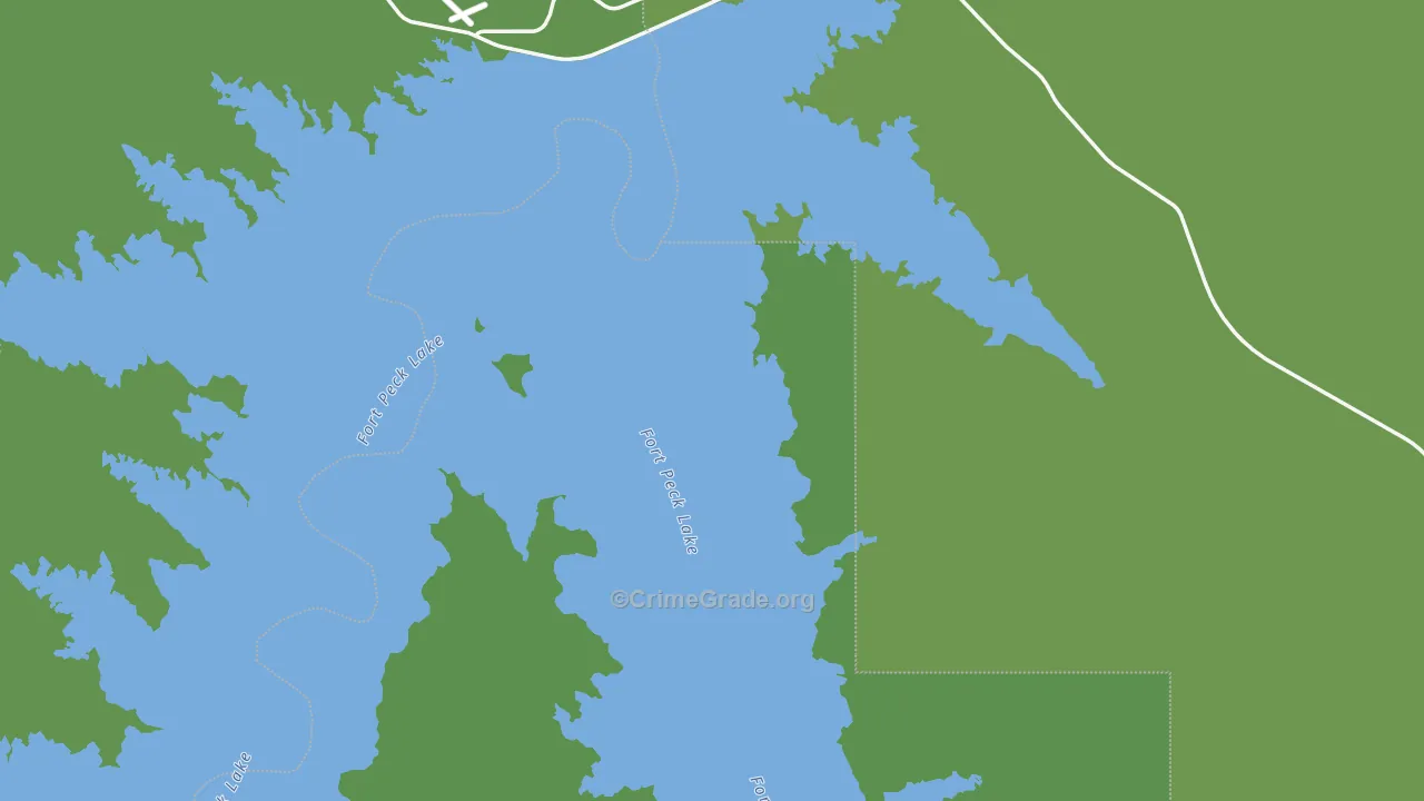 Fort Peck, MT Map of Vehicle Theft Rates