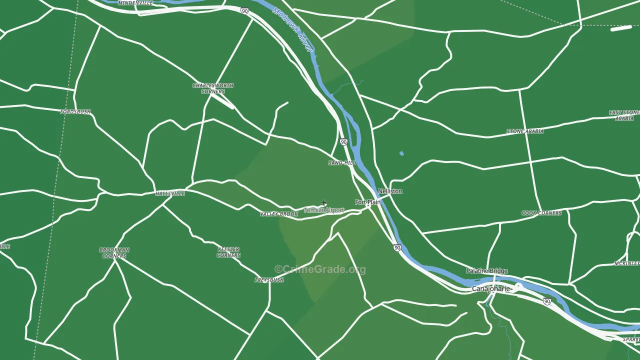 Fort Plain, NY Map of Vehicle Theft Rates