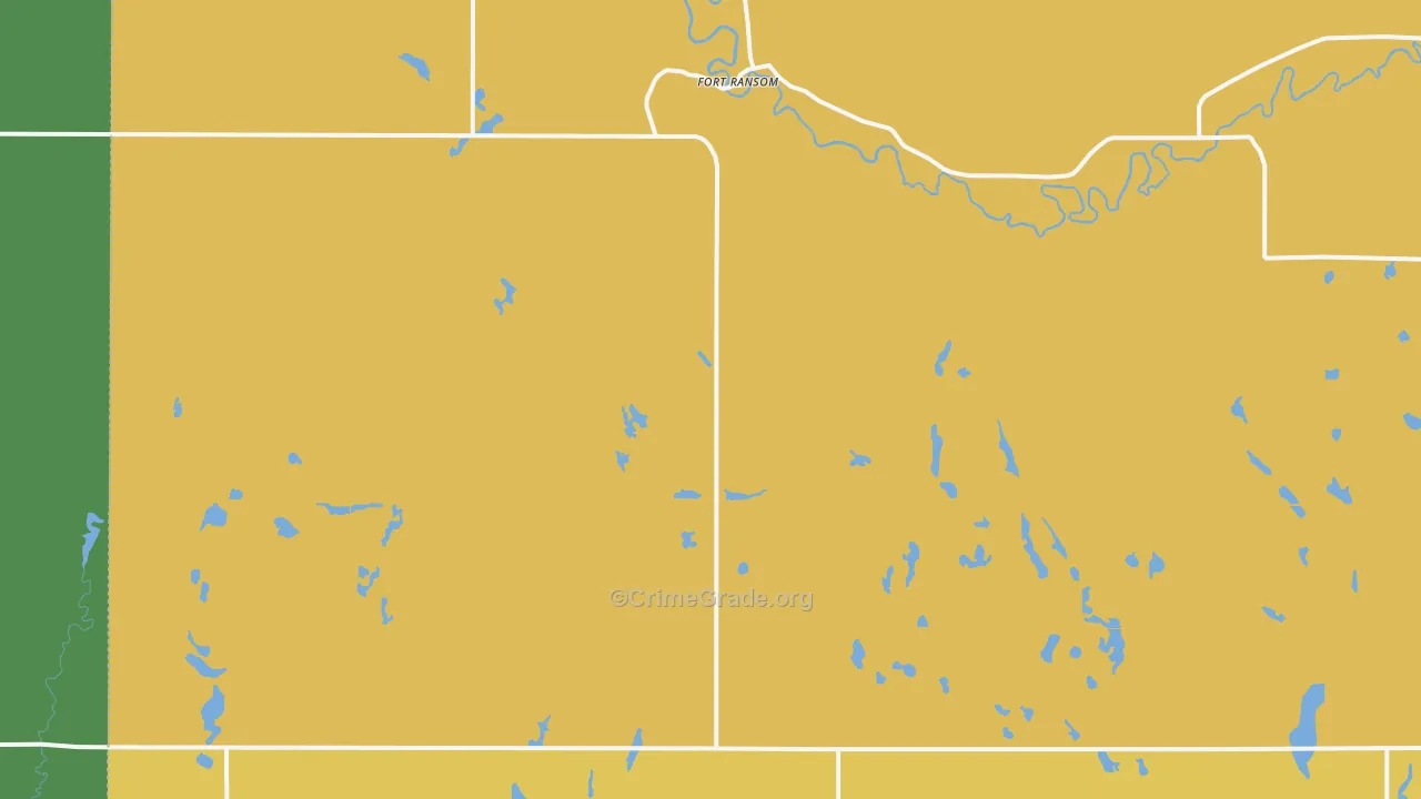 Fort Ransom, ND Map of Vehicle Theft Rates
