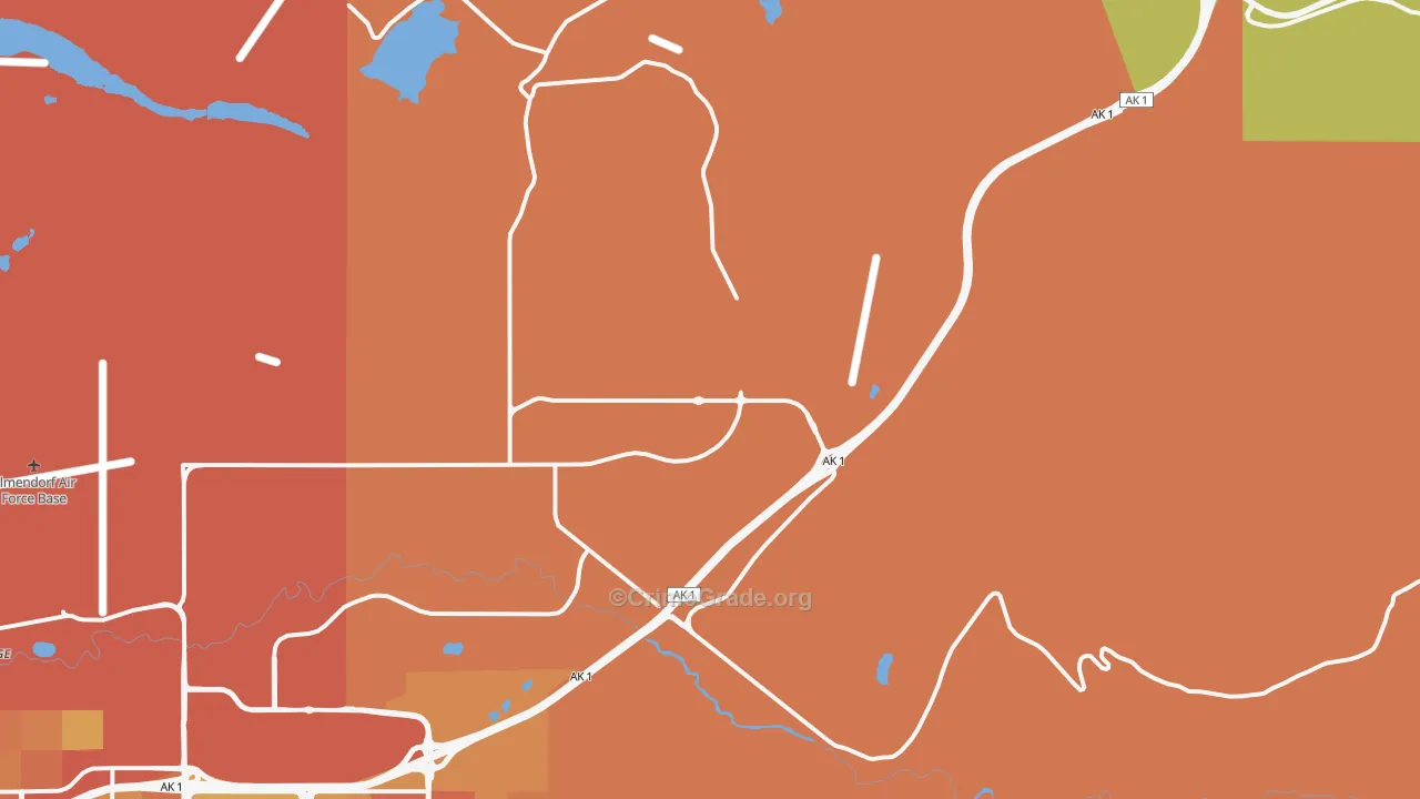 Fort Richardson, AK Map of Vehicle Theft Rates
