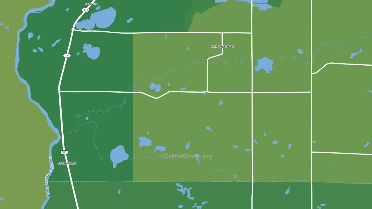 Fort Ripley, MN Map of Vehicle Theft Rates
