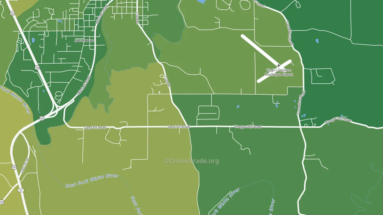 Fort Ritner, IN Map of Vehicle Theft Rates
