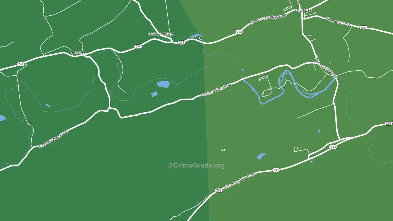 Fort Robertson, PA Map of Vehicle Theft Rates