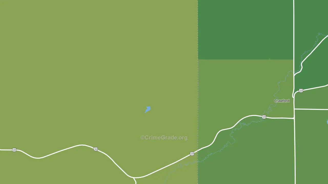 Fort Robinson, NE Map of Vehicle Theft Rates