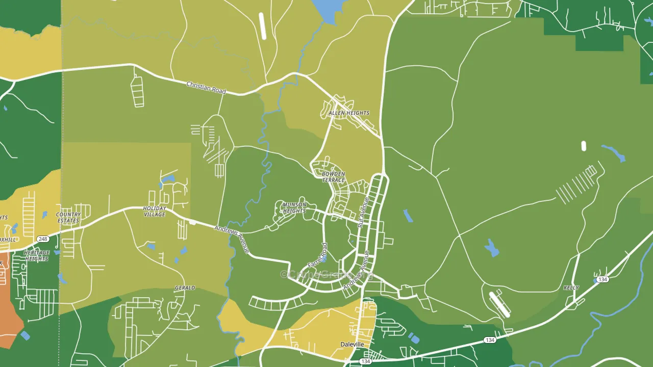 Fort Rucker, AL Map of Vehicle Theft Rates
