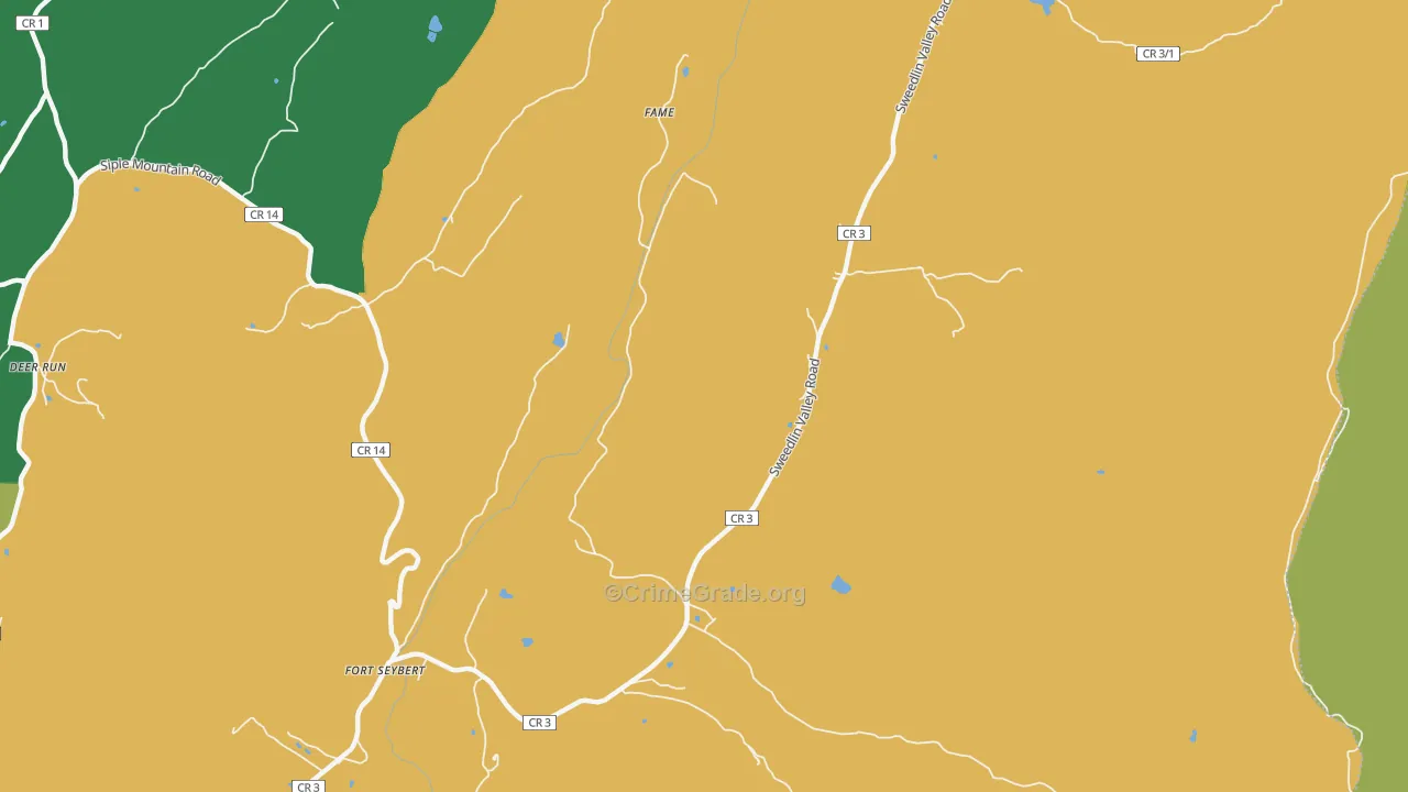 Fort Seybert, WV Map of Vehicle Theft Rates