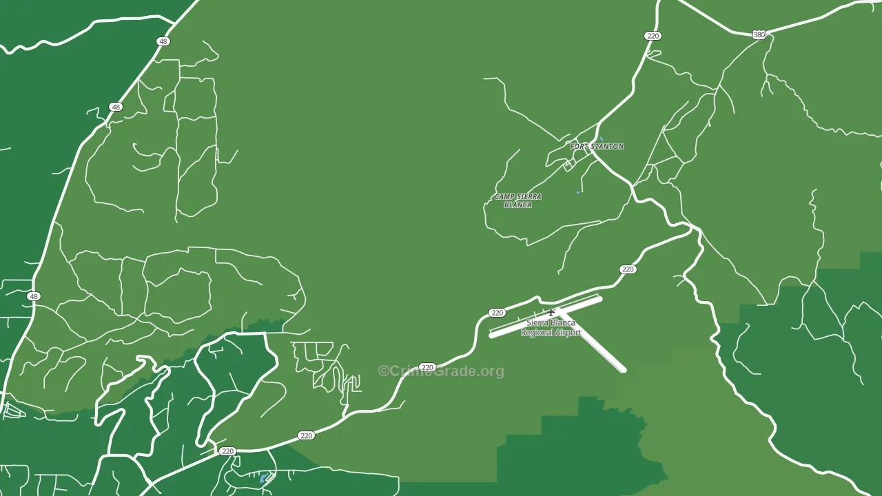 Fort Stanton, NM Map of Vehicle Theft Rates