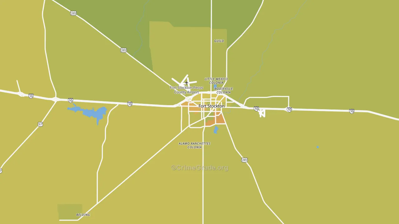 Fort Stockton, TX Map of Vehicle Theft Rates