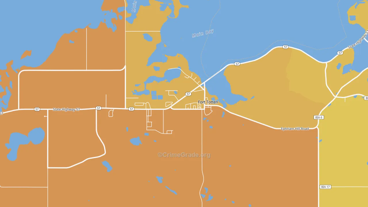 Fort Totten, ND Map of Vehicle Theft Rates