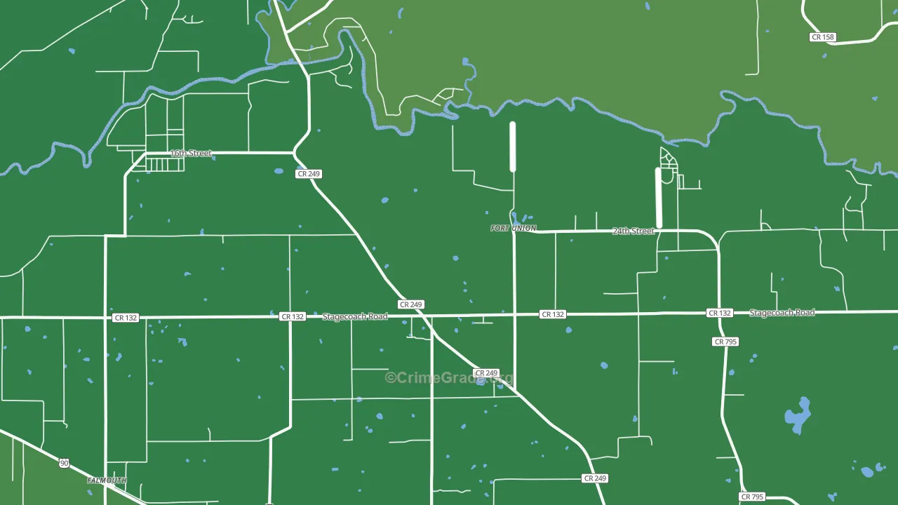 Fort Union, FL Map of Vehicle Theft Rates