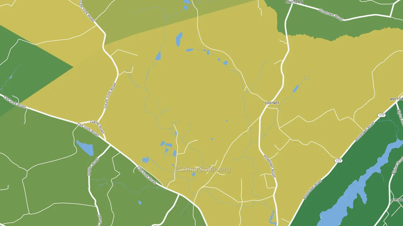 Fortney, PA Map of Vehicle Theft Rates