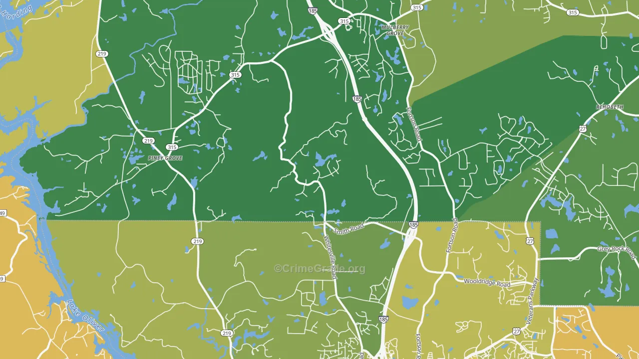Fortson, GA Map of Vehicle Theft Rates