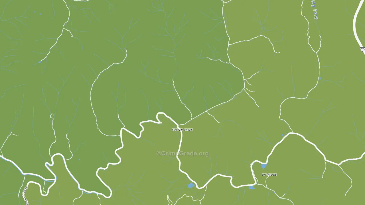 Foster Creek, NC Map of Vehicle Theft Rates