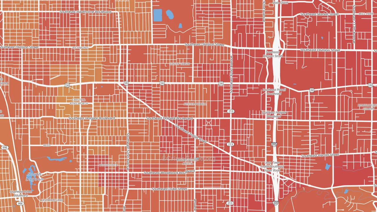 Foster-Powell, Portland, OR Map of Vehicle Theft Rates