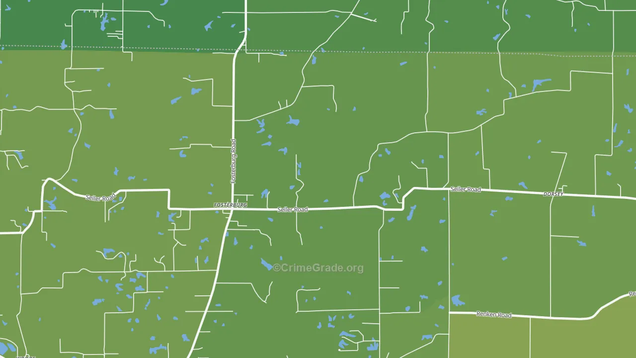 Fosterburg, IL Map of Vehicle Theft Rates