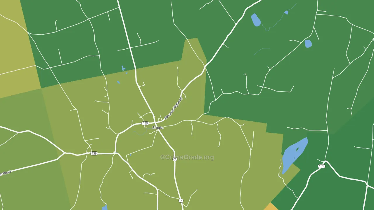 Fosters Corner, ME Map of Vehicle Theft Rates
