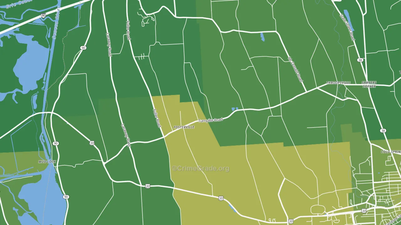 Fosterville, NY Map of Vehicle Theft Rates