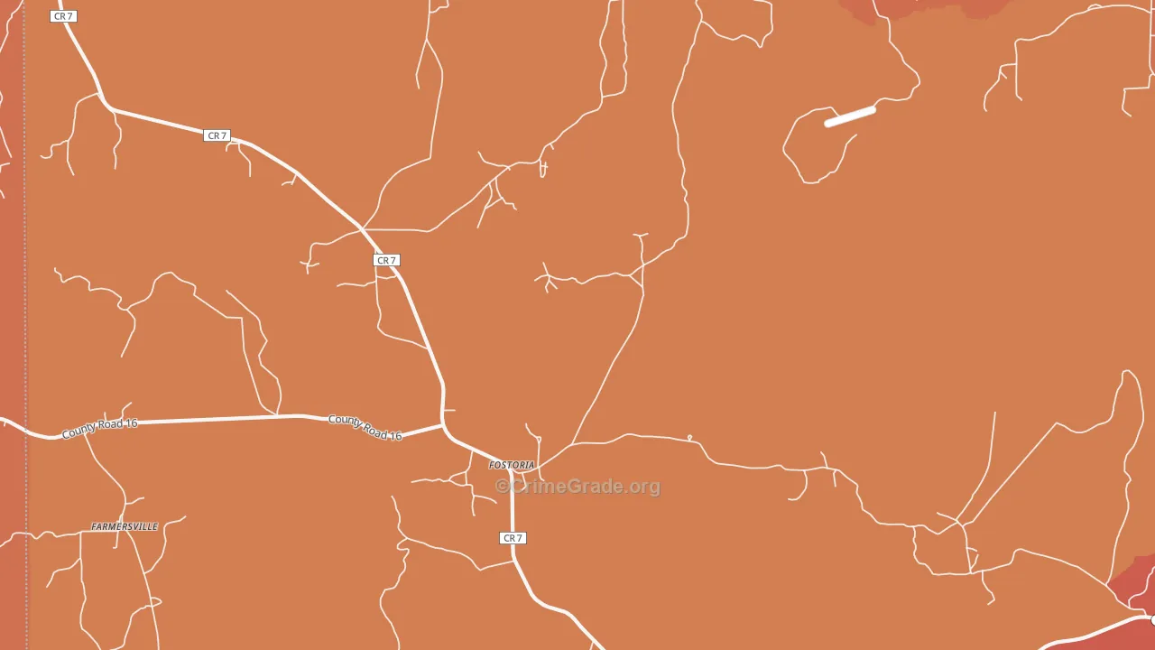 Fostoria, AL Map of Vehicle Theft Rates