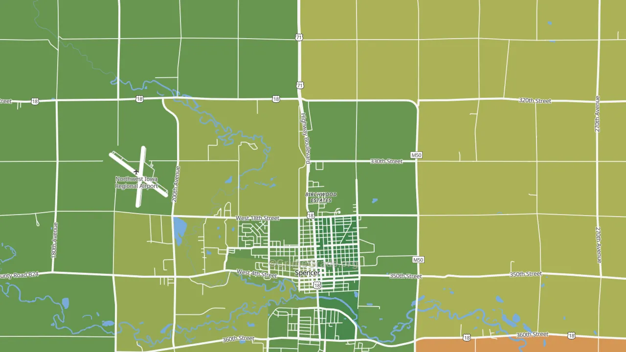 Fostoria, IA Map of Vehicle Theft Rates