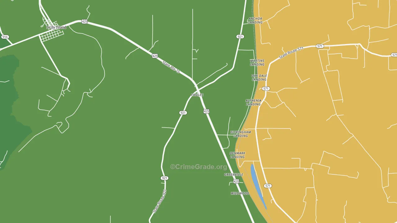 Foules, LA Map of Vehicle Theft Rates