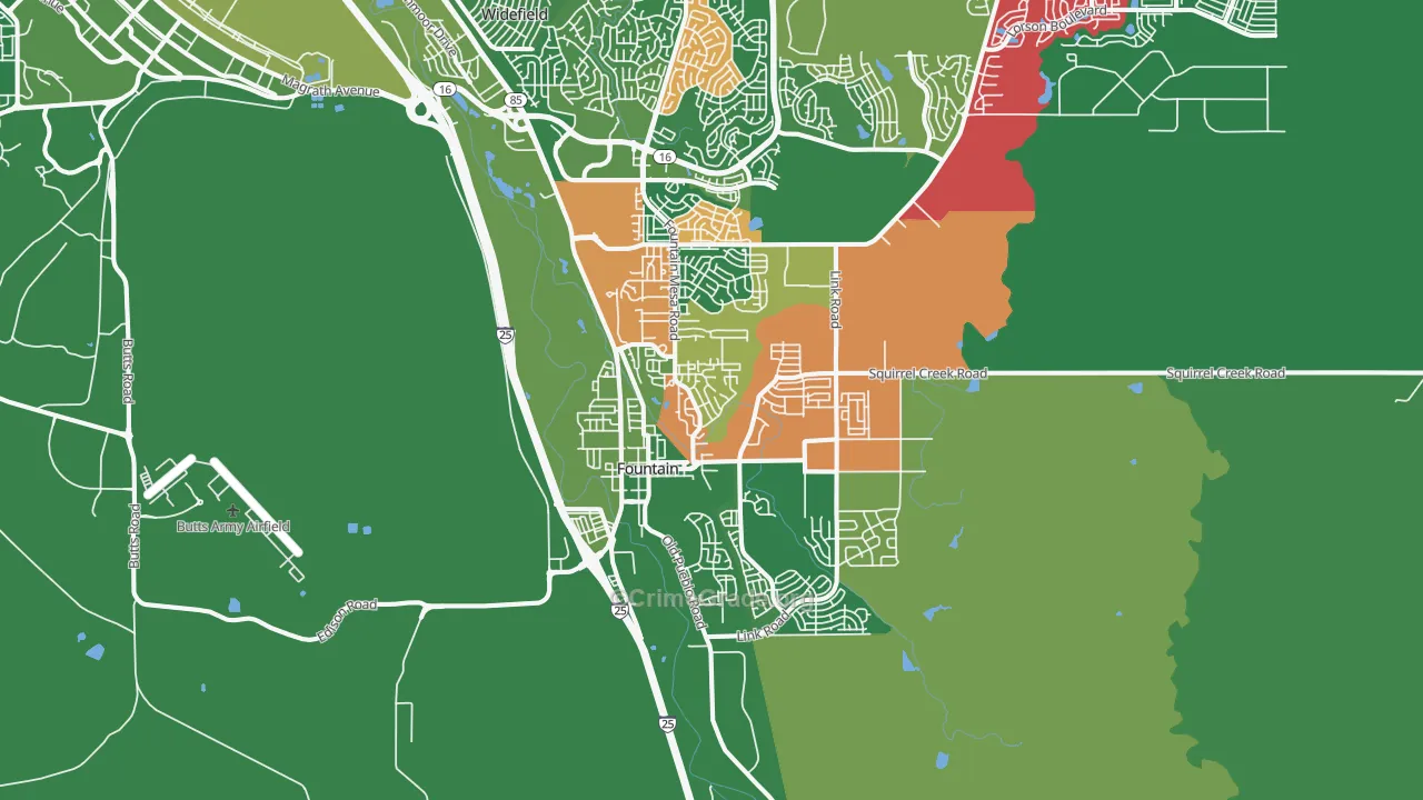 Fountain, CO Map of Vehicle Theft Rates