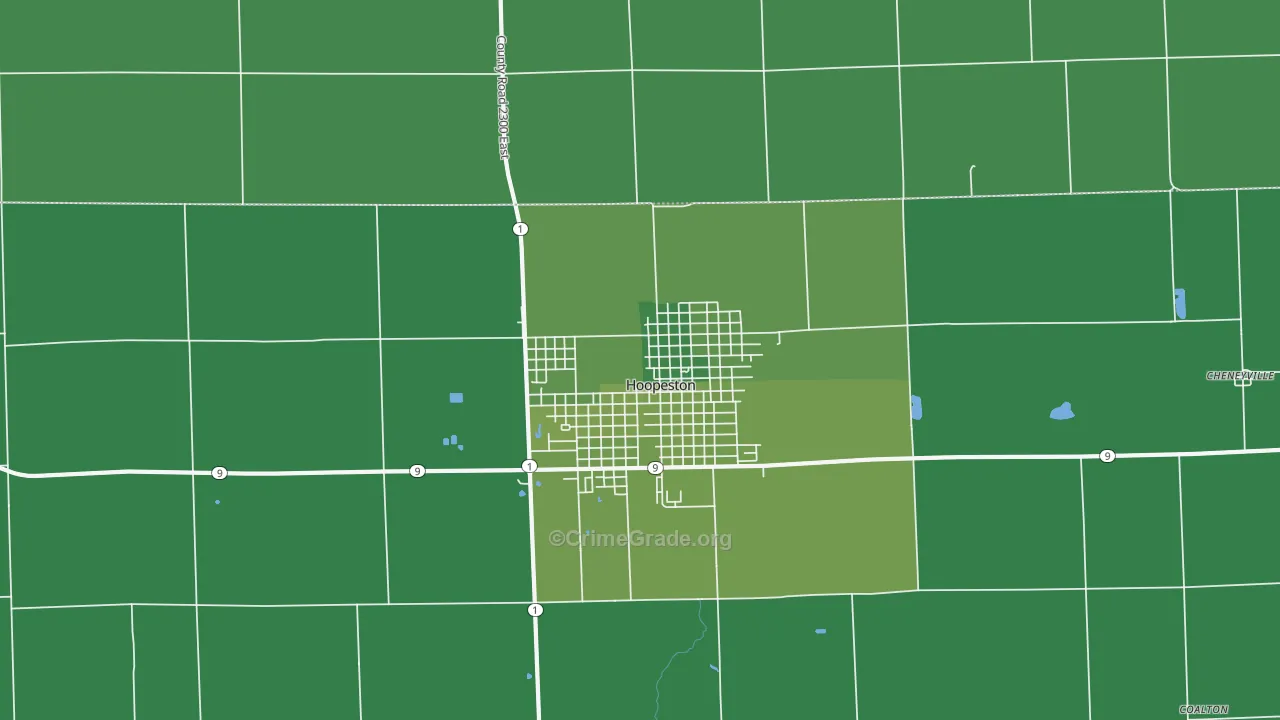 Fountain Creek, IL Map of Vehicle Theft Rates