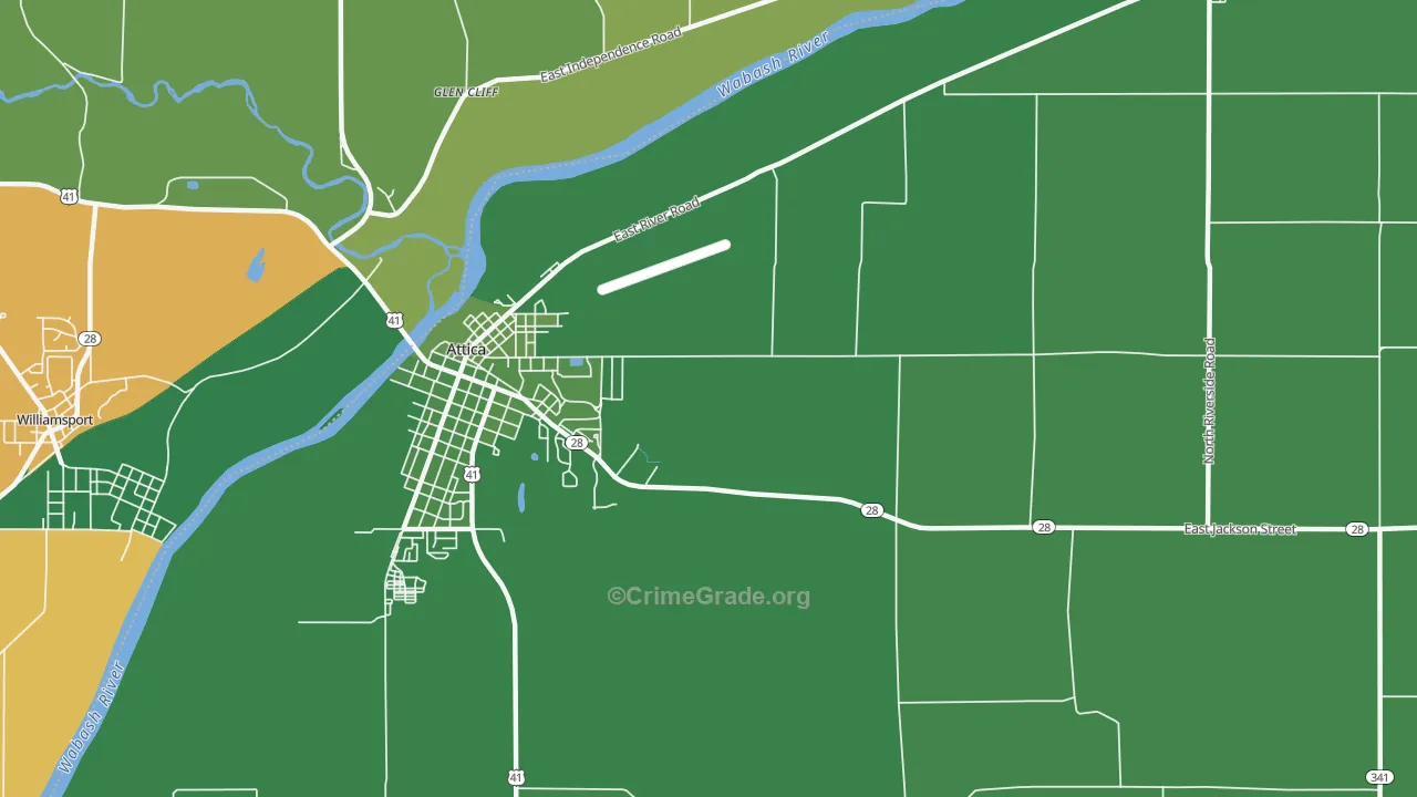 Fountain, IN Map of Vehicle Theft Rates