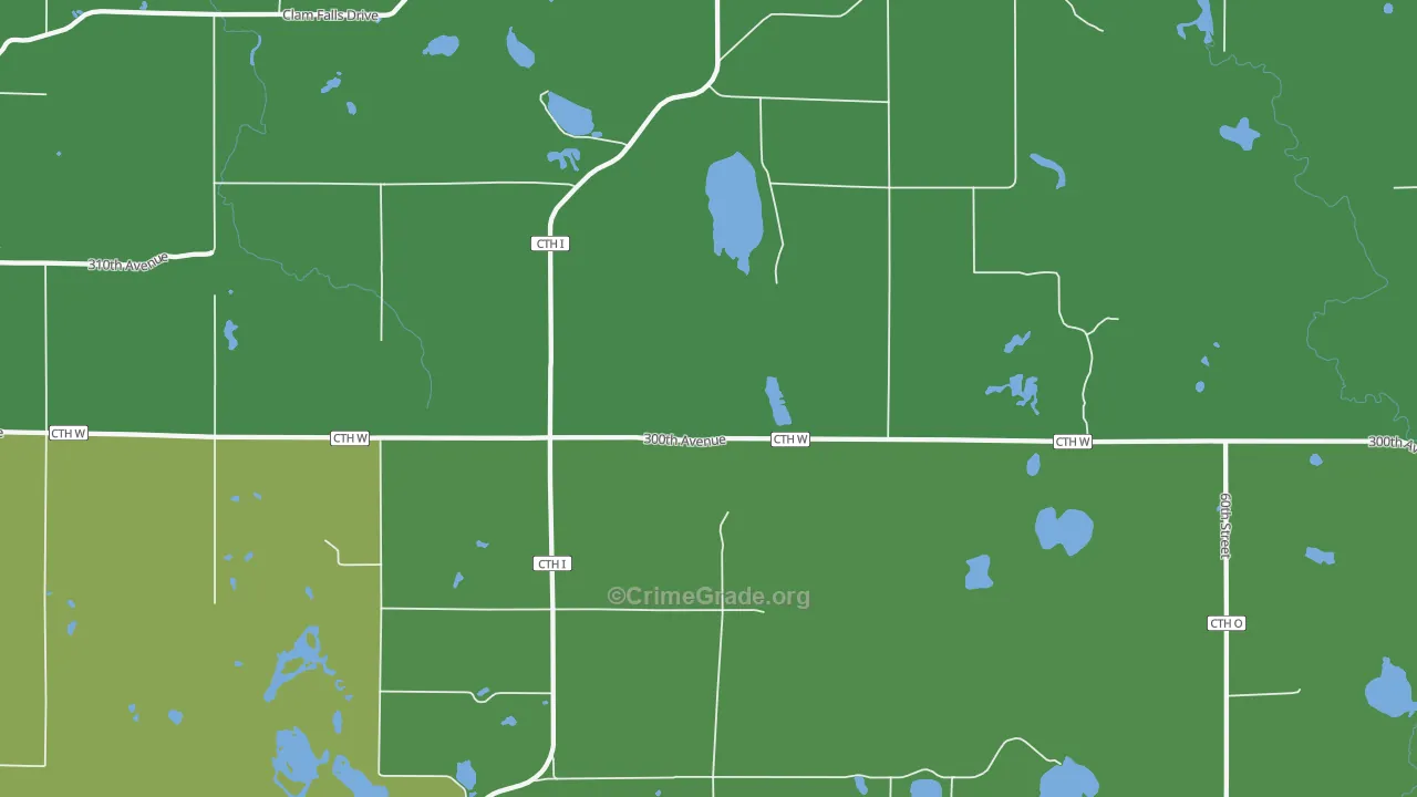 Four Corners, WI Map of Vehicle Theft Rates