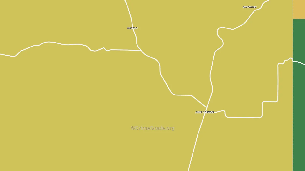Four Corners, WY Map of Vehicle Theft Rates