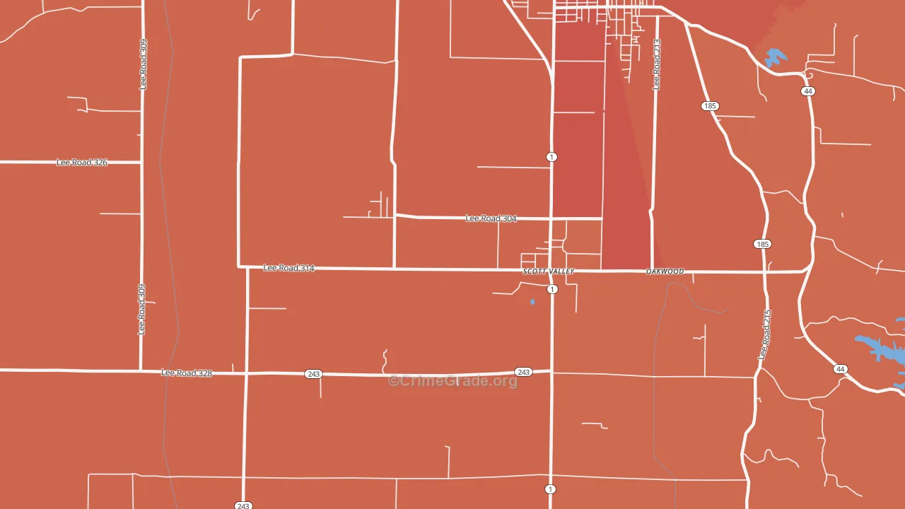 Four Forks, AR Map of Vehicle Theft Rates