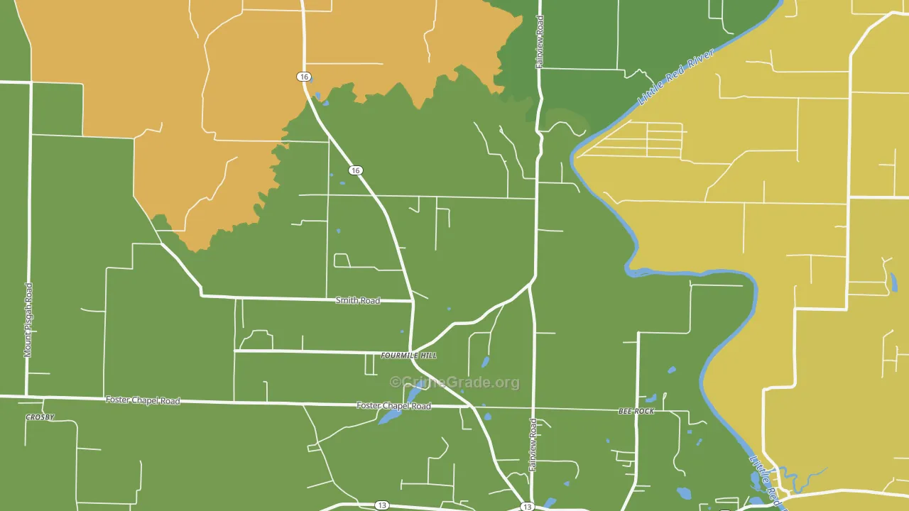 Fourmile Hill, AR Map of Vehicle Theft Rates