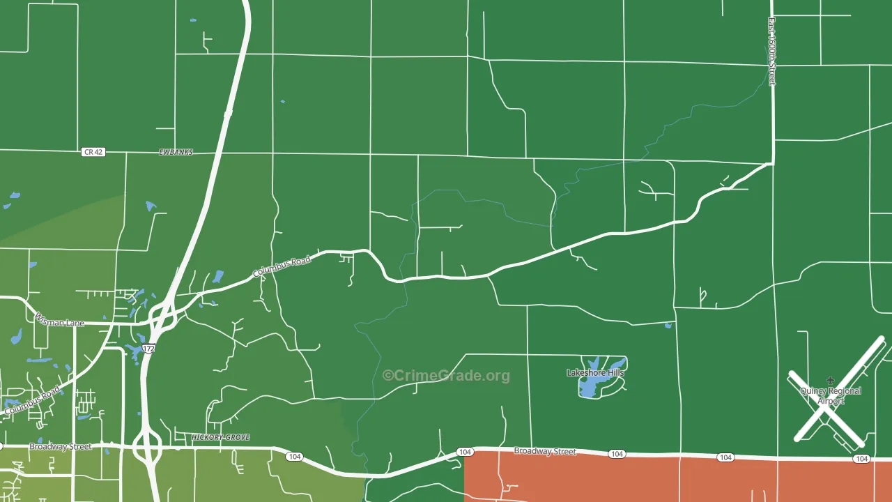 Fowler, IL Map of Vehicle Theft Rates