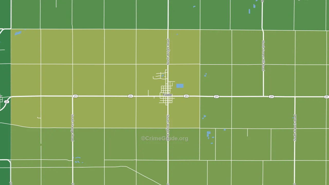 Fowler, MI Map of Vehicle Theft Rates