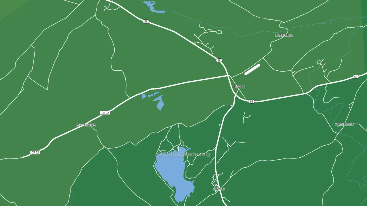 Fowler, NY Map of Vehicle Theft Rates