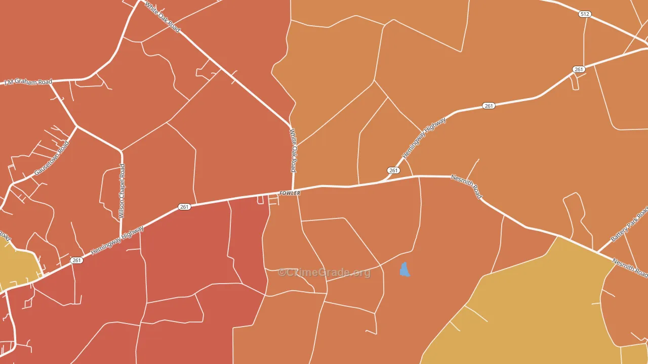 Fowler, SC Map of Vehicle Theft Rates