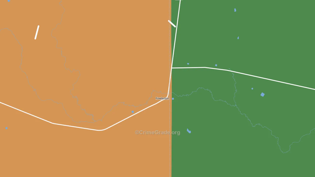 Fowlerton, TX Map of Vehicle Theft Rates