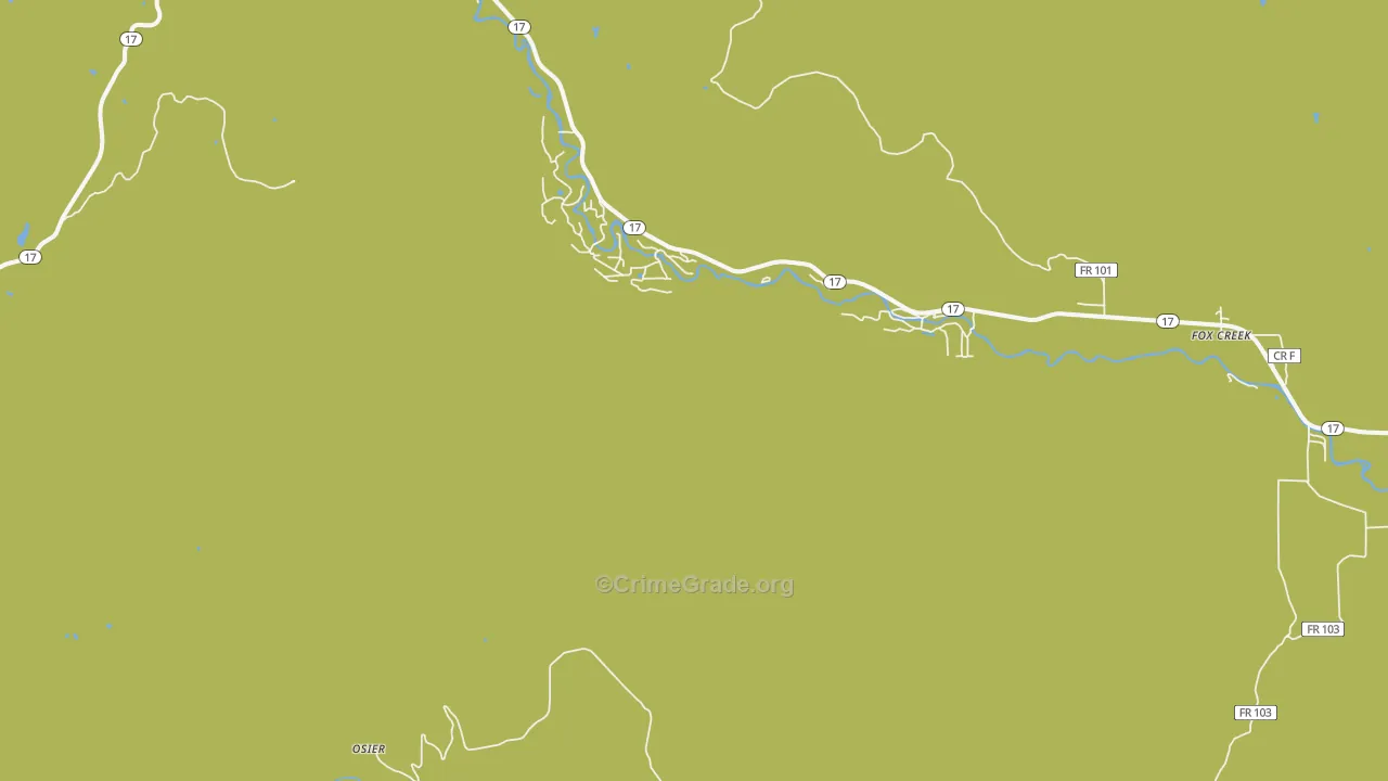 Fox Creek, CO Map of Vehicle Theft Rates