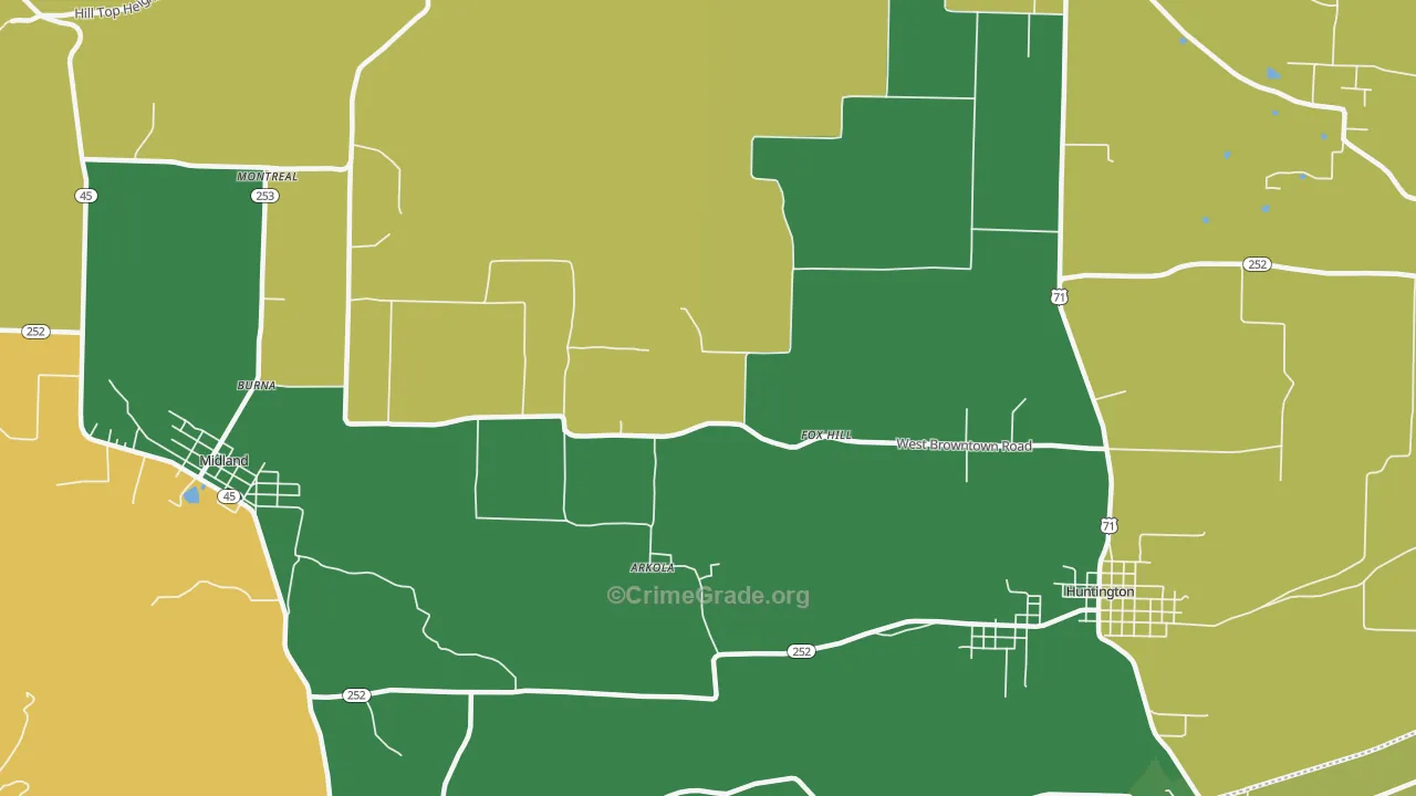 Fox Hill, AR Map of Vehicle Theft Rates