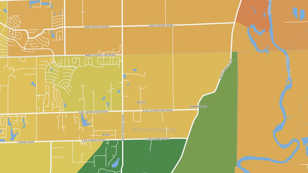 Fox Hill, IN Map of Vehicle Theft Rates