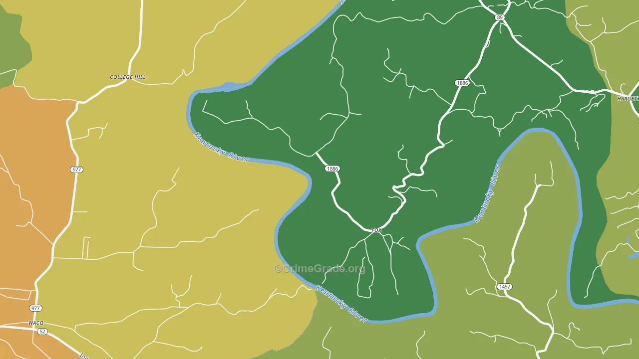 Fox, KY Map of Vehicle Theft Rates