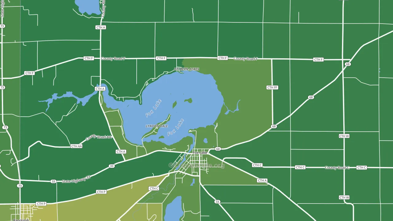 Fox Lake, WI Map of Vehicle Theft Rates