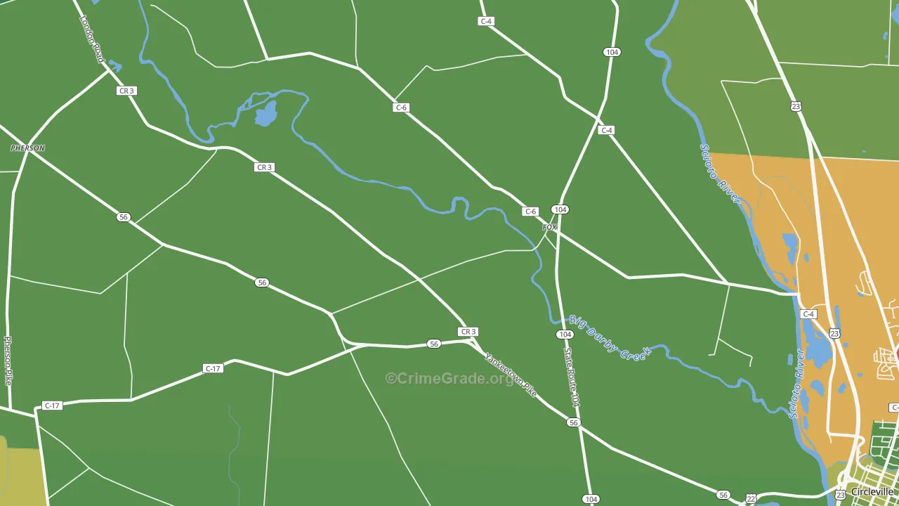 Fox, OH Map of Vehicle Theft Rates