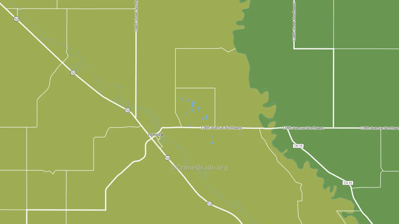 Foxholm, ND Map of Vehicle Theft Rates
