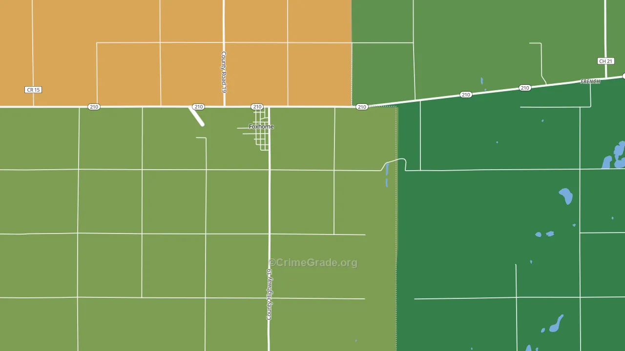 Foxhome, MN Map of Vehicle Theft Rates