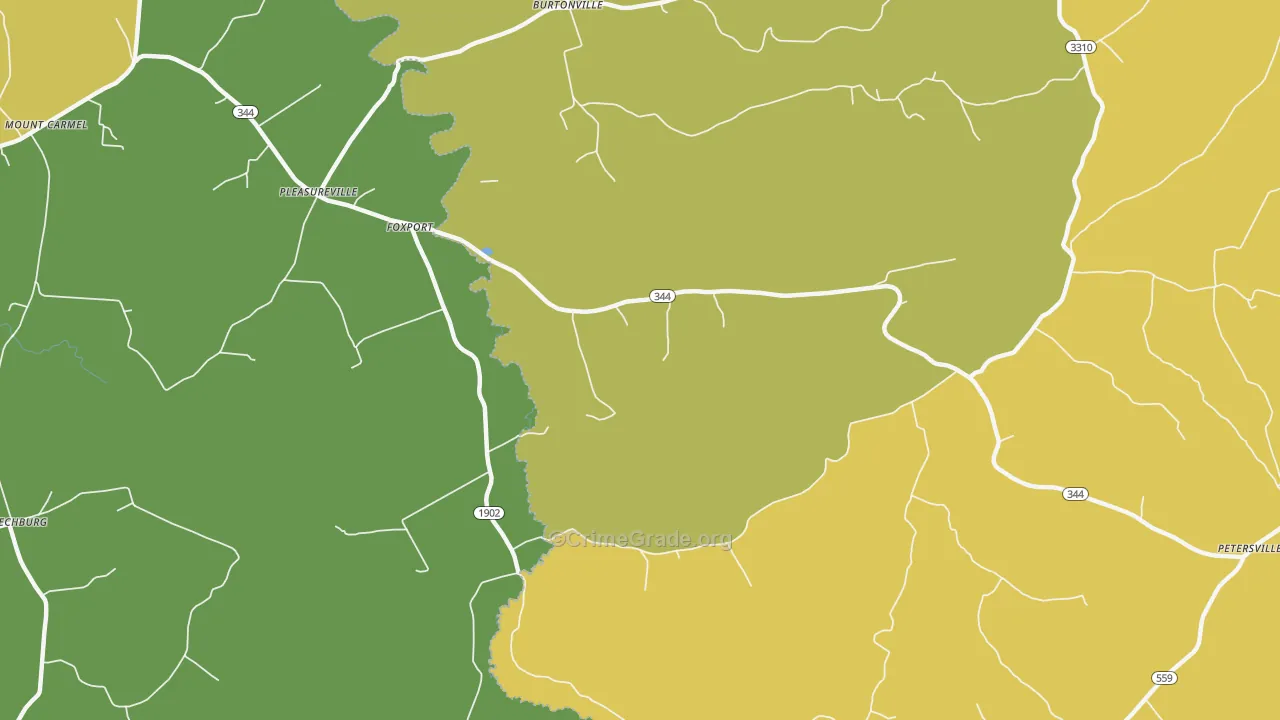 Foxport, KY Map of Vehicle Theft Rates