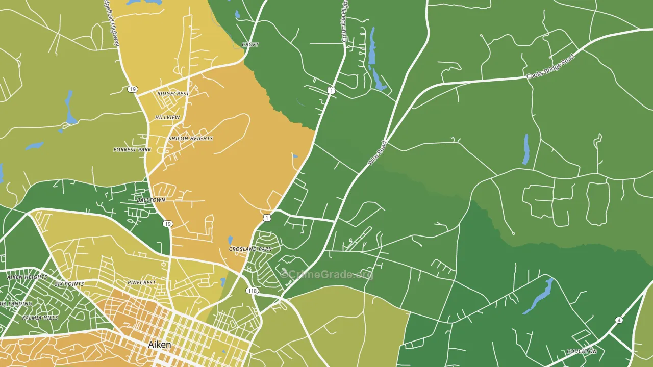 Foxtown, SC Map of Vehicle Theft Rates