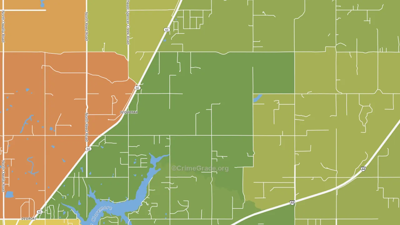 Foyil, OK Map of Vehicle Theft Rates